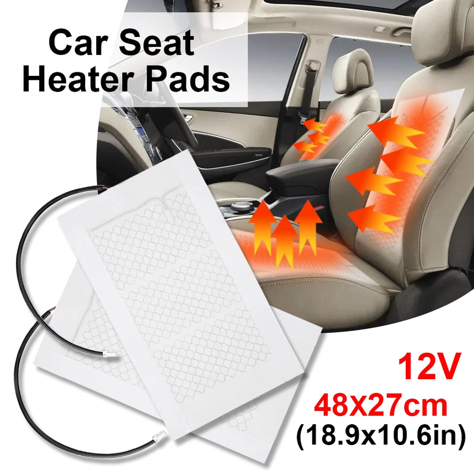 Almohadilla calefactora de asiento de fibra de carbono 12V para calidez invernal, funda de asiento de ajuste universal