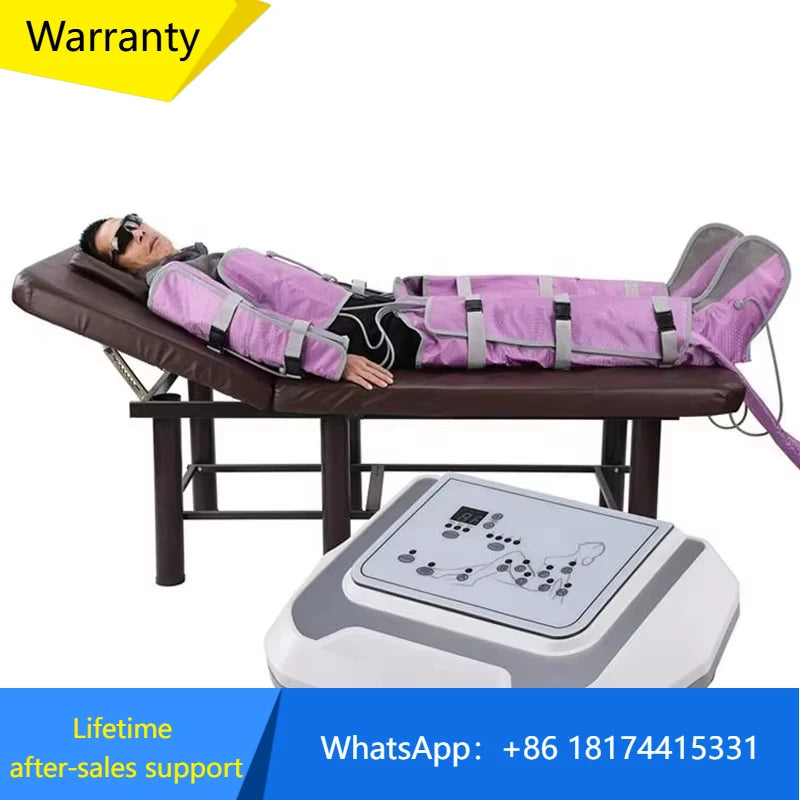 Lila Pressoterapi Lymfatisk Massageapparat Med Luftkuddar