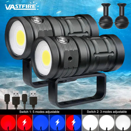 VASTFIRE Professional LED Diving Flashlight &ndash; 18000 Lumens Waterproof Illumination