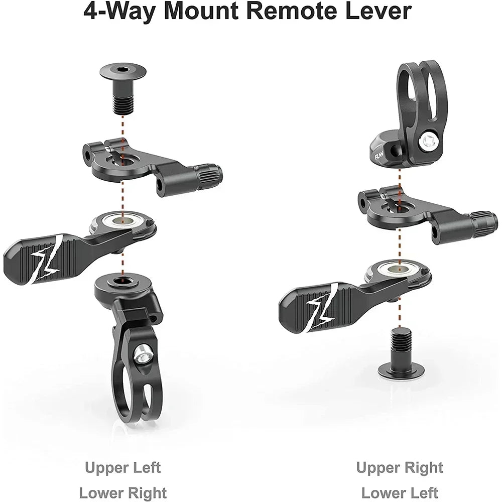 Bike Dropper Mountain Seatpost 4 Way Mount CNC Remote Lever Kit &ndash; Lightweight Versatile Control