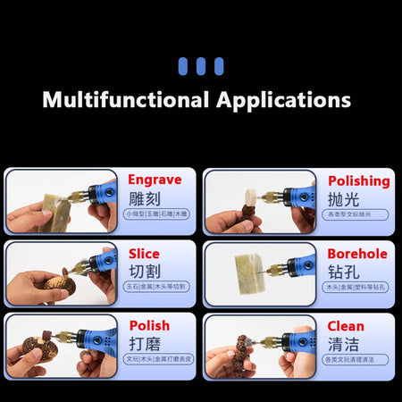 Mini Wireless Rotary Tool Kit - USB Rechargeable Engraving and Polishing Pen