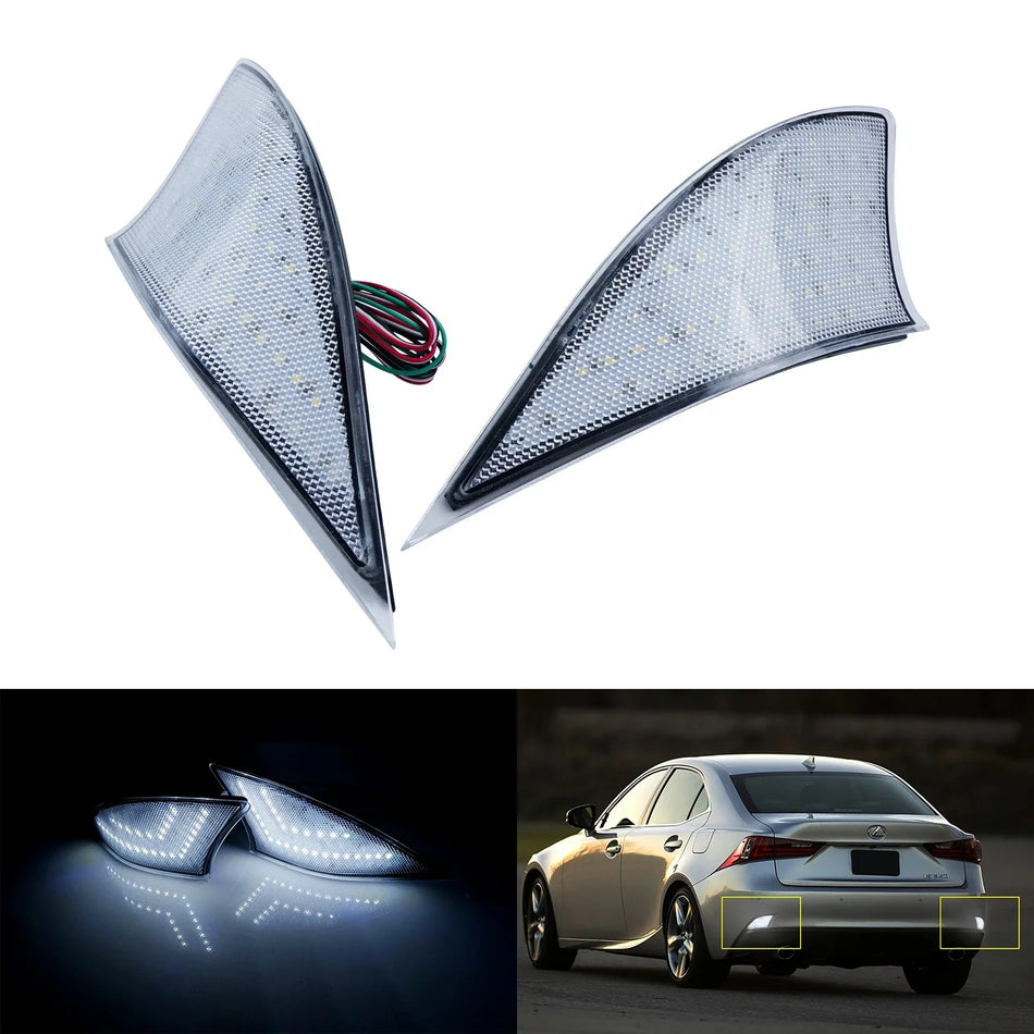Tagumine põrkeraud peegeldusvalgus selge objektiiv LED Lexus IS 250 300h XE30 2014+ jaoks