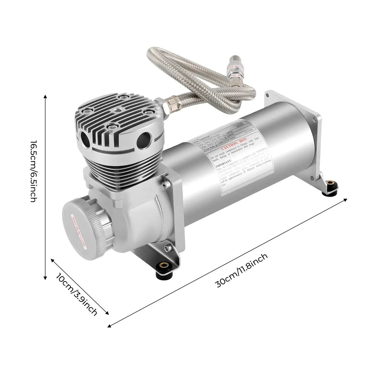 12V Air Compressor Kit &ndash; 200 PSI Copper Motor Heavy Duty Silver / United States