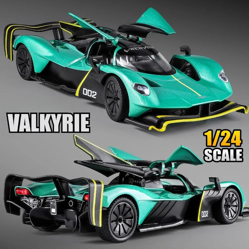 Modelo de coche deportivo Valkyrie GT-R50 de aleación de metal fundido 1:24 con sonido y luz.