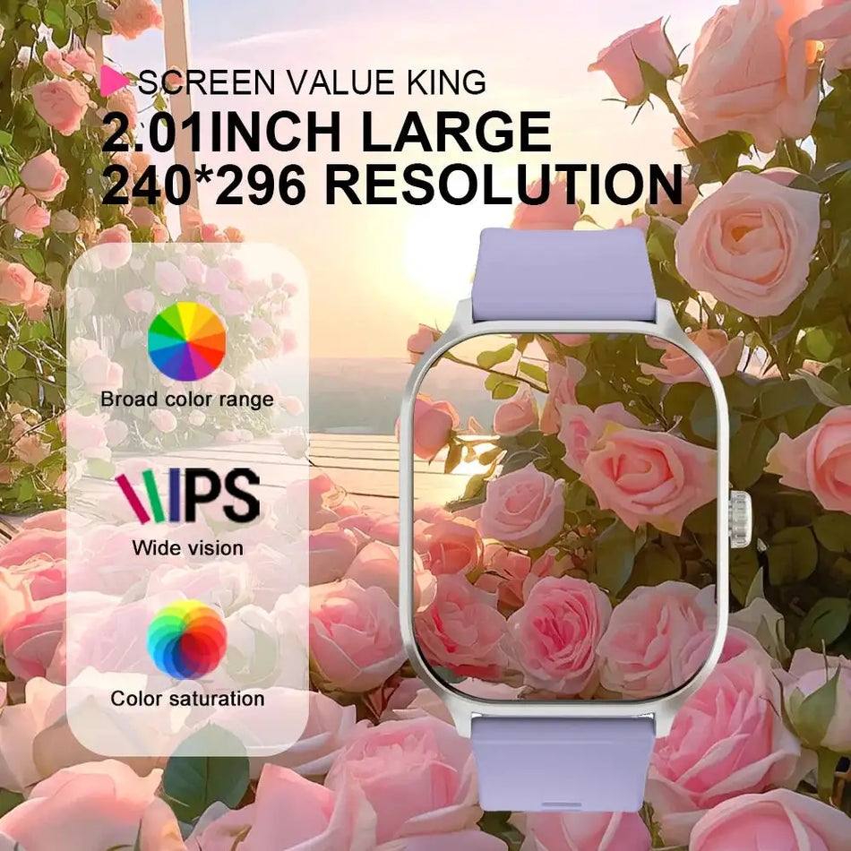 LAXASFIT 2025 Smart Watch 2.01 Inch Screen IP68 Waterproof