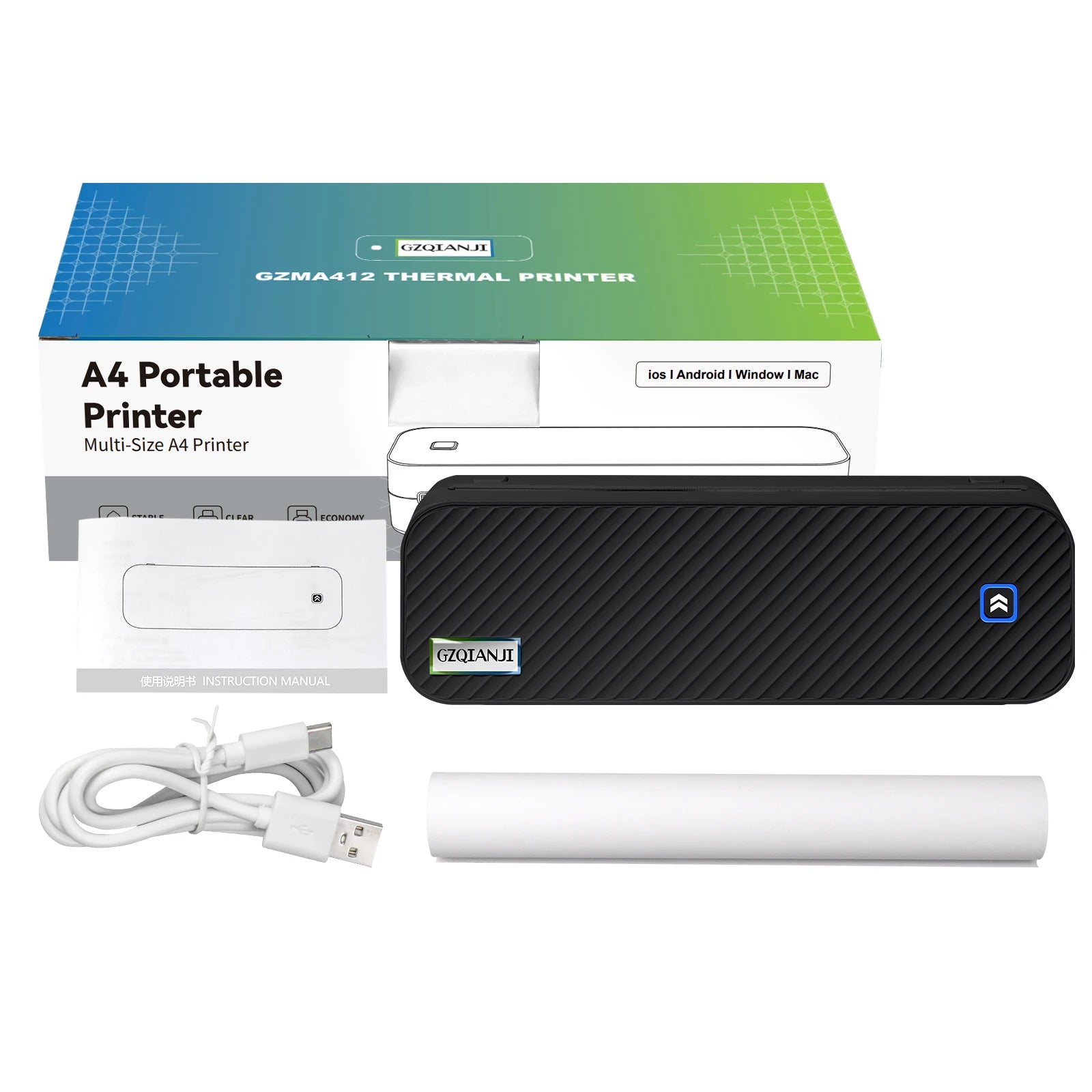 Inkless Portable A4 Thermal Printer &ndash; Bluetooth Printing BK Printer