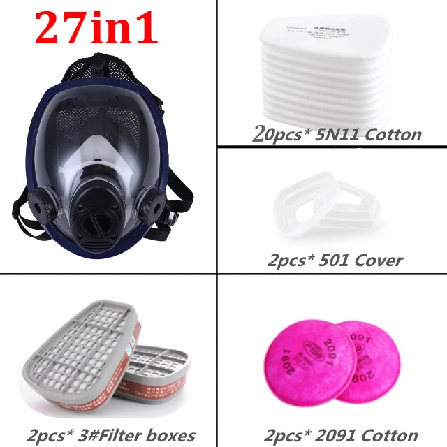 Full Face Gas Mask &ndash; Superior Protection Against Contamination 27 in 1
