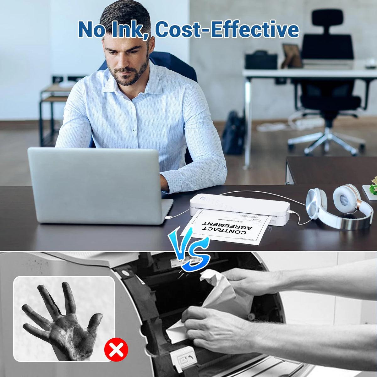 A4 Thermal Printer 203DPI &ndash; Inkless Bluetooth Printing