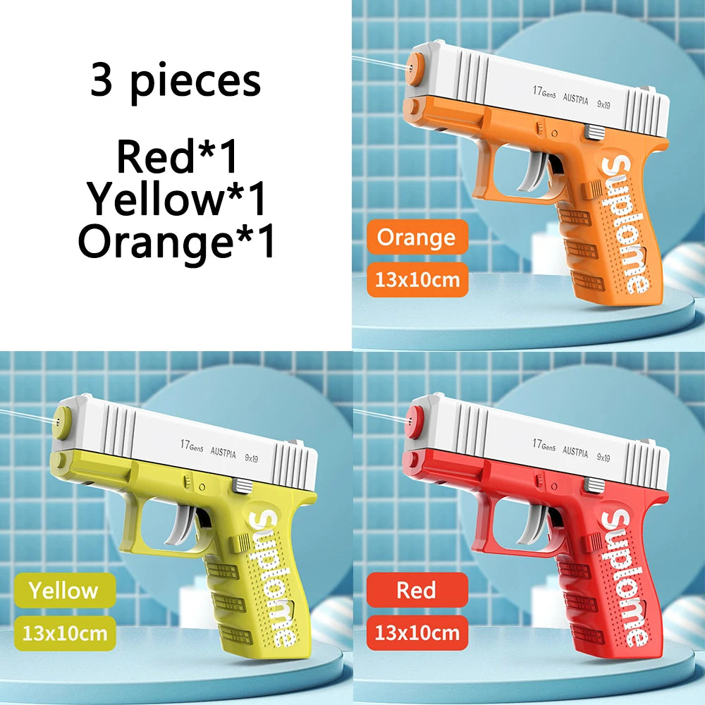 Summer Water Gun non Electric Pistol High-pressure Full Automatic Shooting Kid Children Boys Girls Adult Water Beach Toys Gun 3 Pieces-B