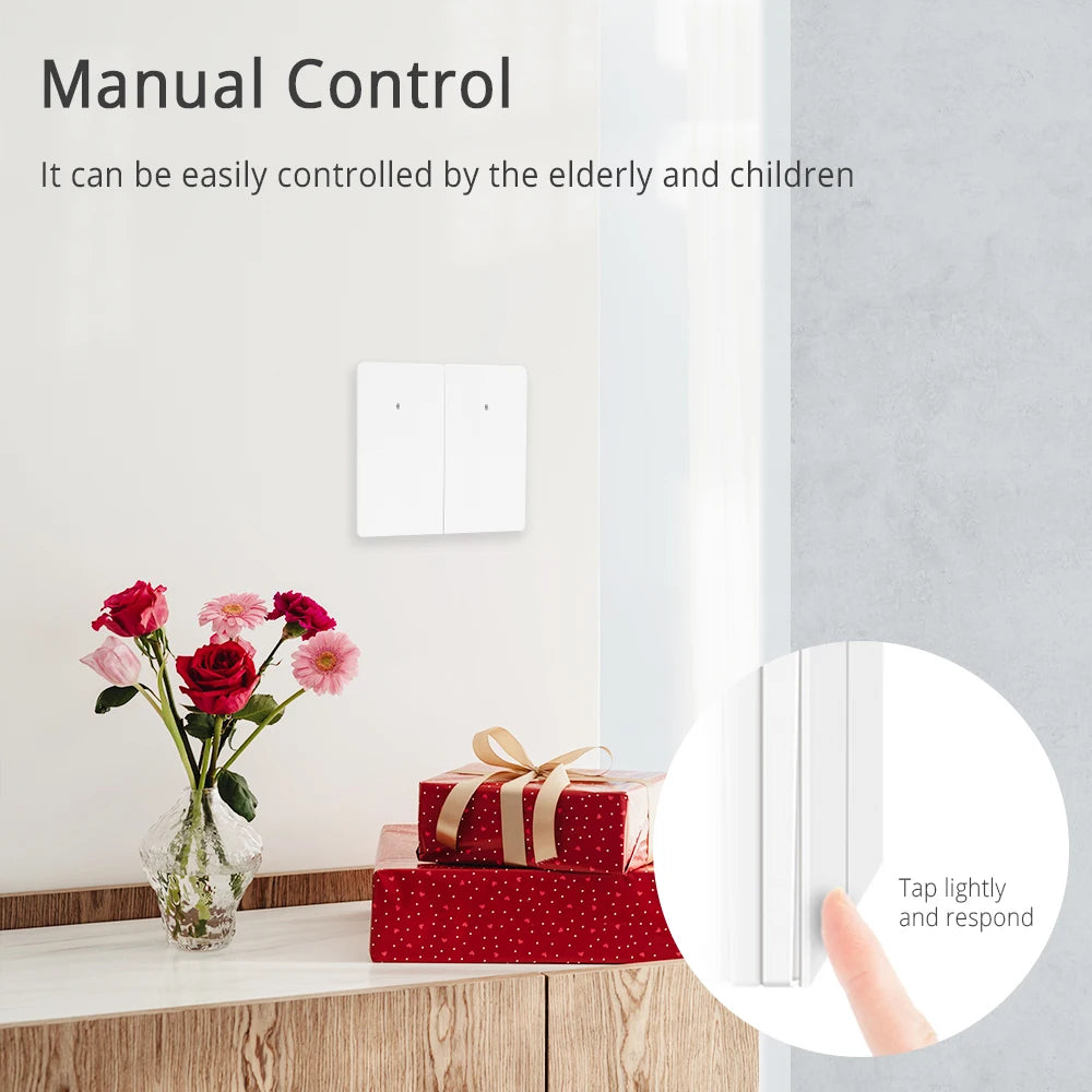 Zemismart Zigbee No Neutral Light Switch with Voice Control &ndash; 1/2/3 Gang