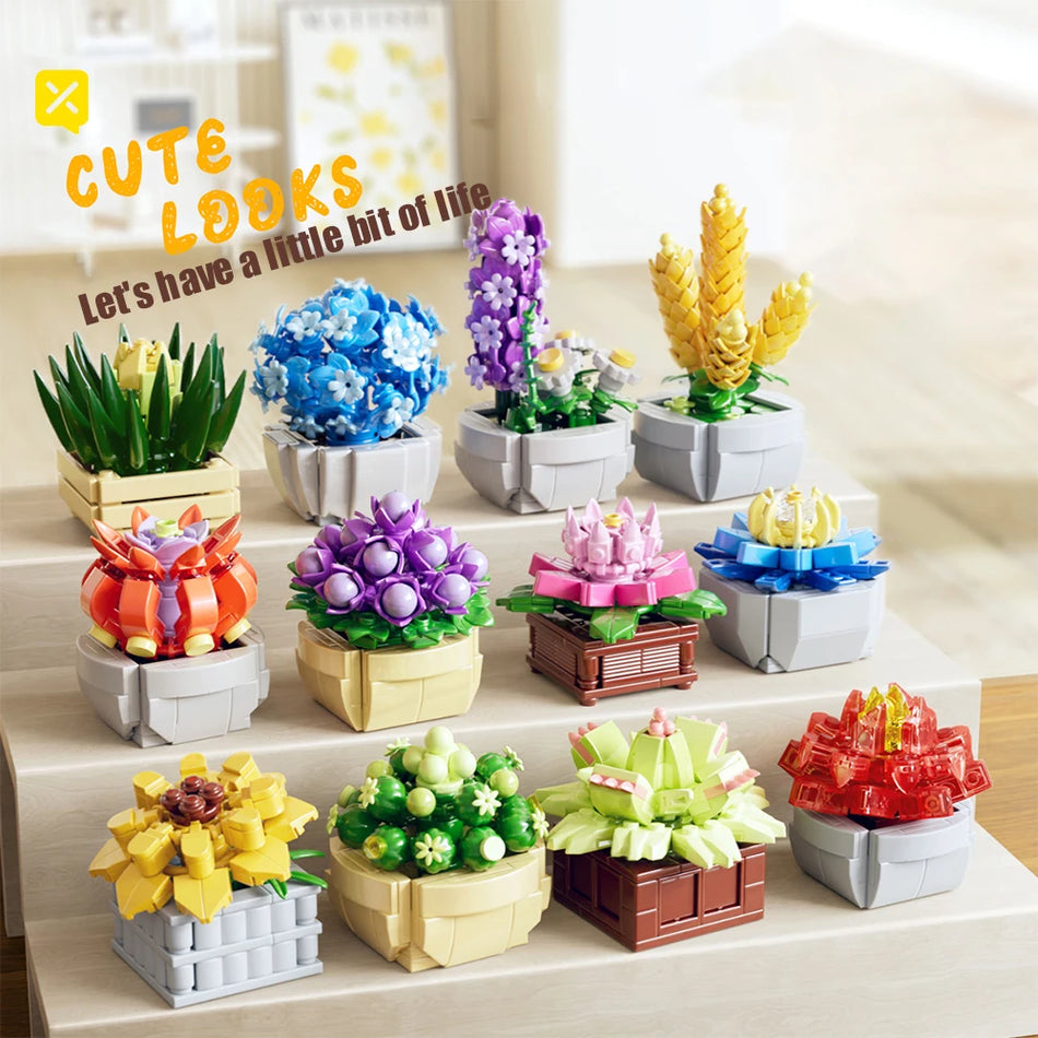 ToylinX Succulent Flower Potted 115PCS Building Blocks