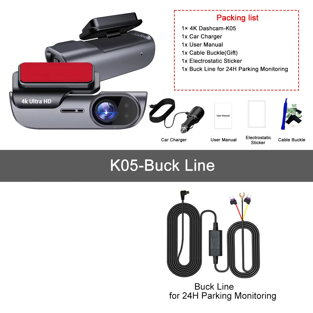 Kocam Dash Cam 4K &ndash; Ultra Clear Night Vision and 24H Parking Monitor K05-BL / None