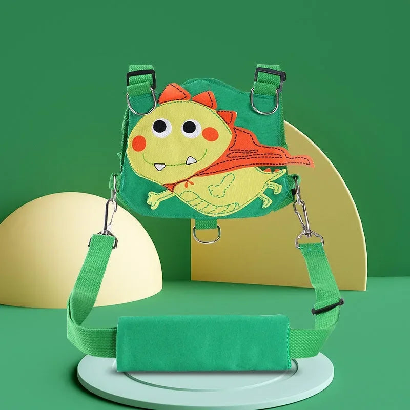 360&deg; Rotatable Anti-Lost Wrist Link Toddler Leash - Safety Harness for Outdoor Adventures Green Dinosaur