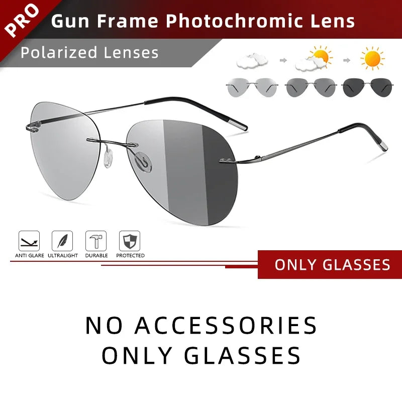 CLLOIO Ultralight Titanium Sunglasses &ndash; Photochromic C2-Only Glasses