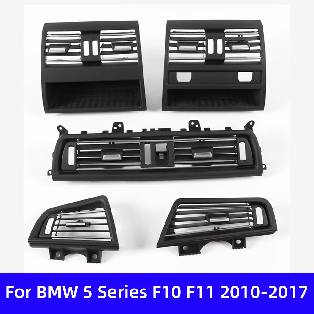 For BMW 5 Series F10 F11 520i 2010-17 LHD Car Front Rear Left Right Air Conditioning Chromed AC Vent Grille Outlet Cover Panel by InterCyprus Trading Ltd