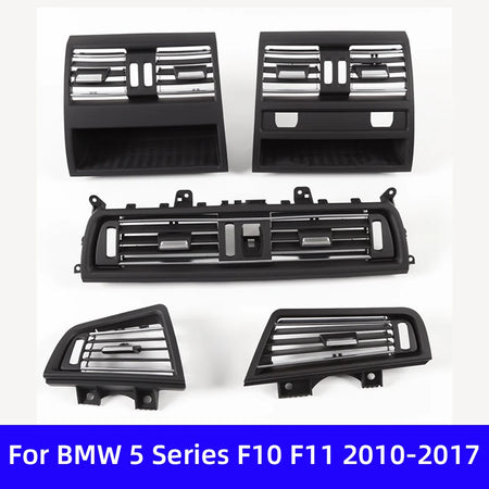 For BMW 5 Series F10 F11 520i 2010-17 LHD Car Front Rear Left Right Air Conditioning Chromed AC Vent Grille Outlet Cover Panel by InterCyprus Trading Ltd