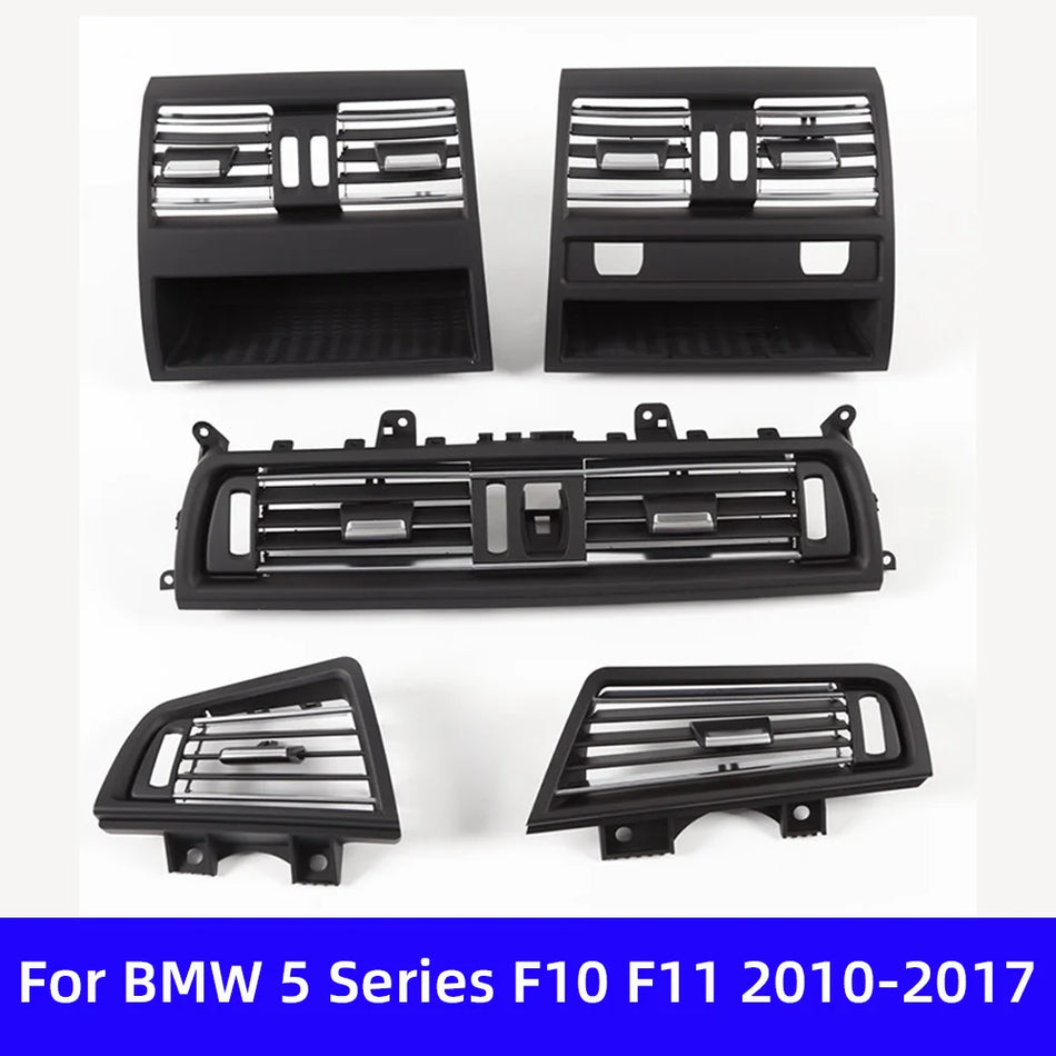 For BMW 5 Series F10 F11 520i 2010-17 LHD Car Front Rear Left Right Air Conditioning Chromed AC Vent Grille Outlet Cover Panel by InterCyprus Trading Ltd