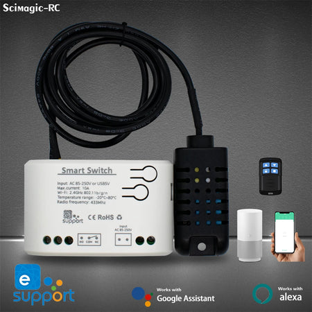 Smart Temp Humidity Wifi Switch 10A &ndash; Alexa And Google Home
