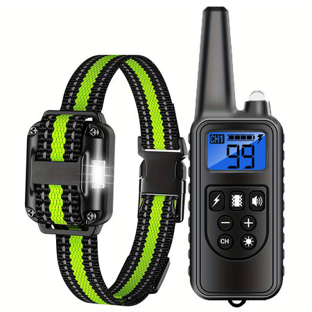 PuPoPan Waterproof Dog Shock Collar with Remote Training Control GREEN