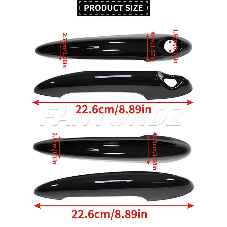 4 Piezas de cubiertas de manijas de puerta negras brillantes para Mini R60 Countryman