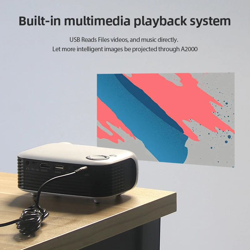 A2000 &ndash; Ultra Portable Mini Projector 1080P 4K HDMI