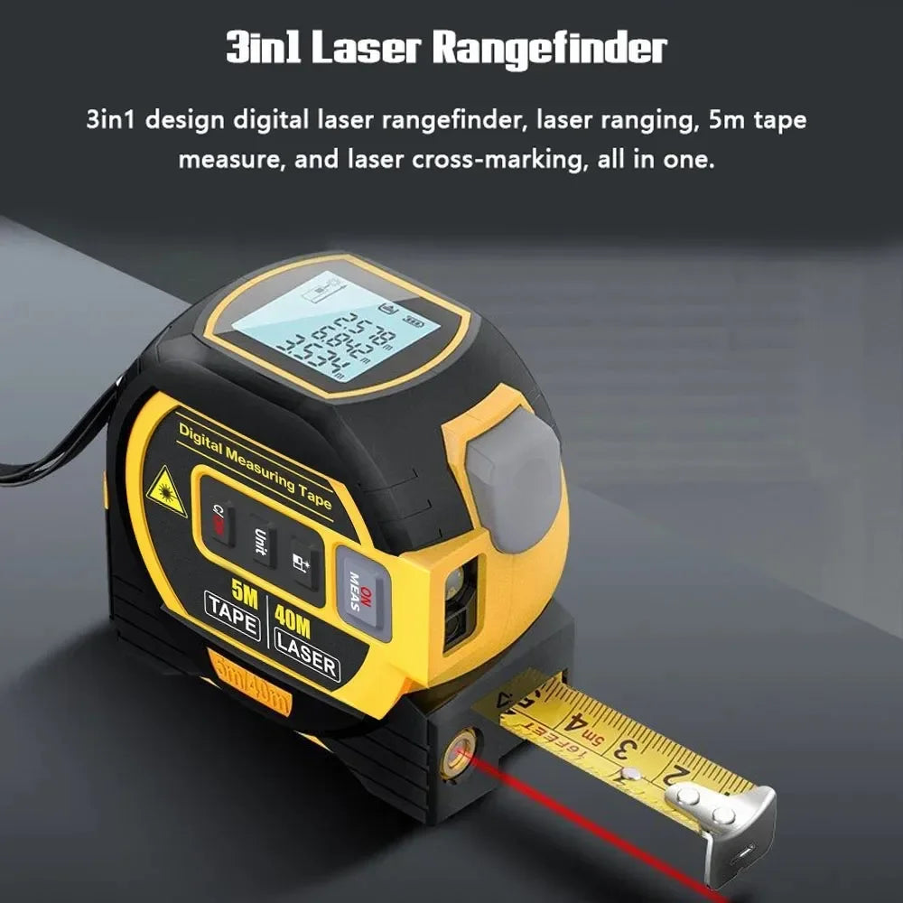 Laser Tape Measure 3 In 1 &ndash; Ultra Precise Rangefinder