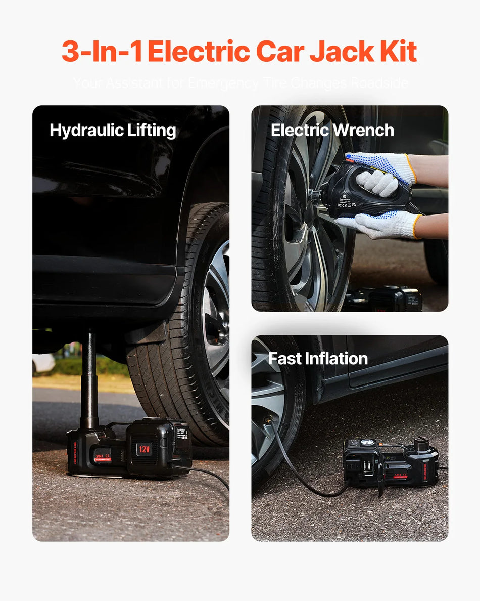 5T Ηλεκτρικός Γρύλος Αυτοκινήτου 12V Ψαλίδι Αλλαγής Ελαστικού LED