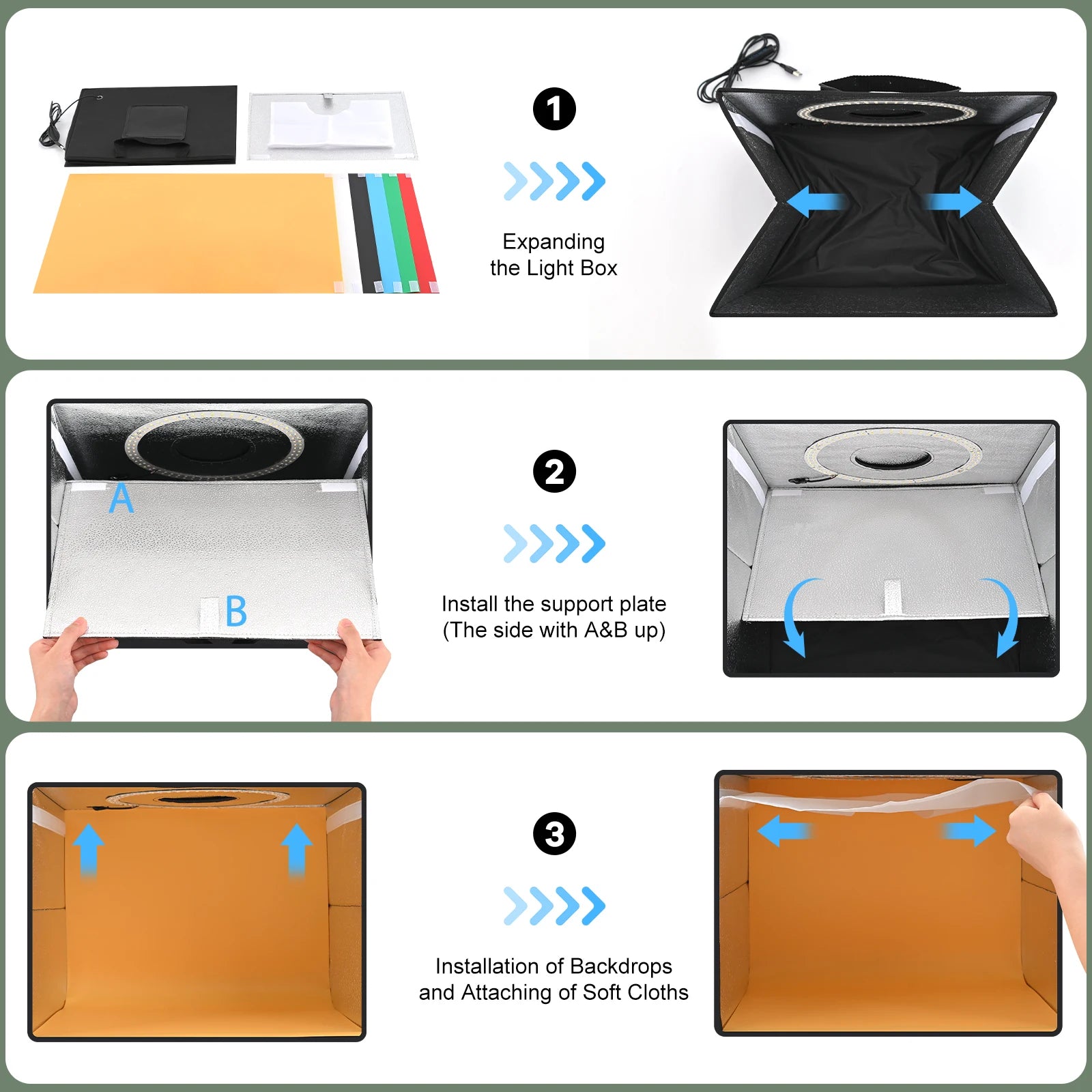 Lightdow A-FX00036 Light Box Kit &ndash; Dimmable 120 LED Lights