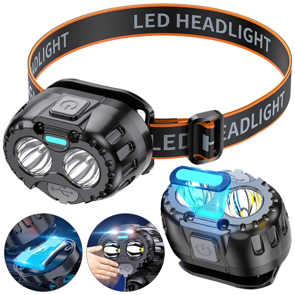 Super Bright Induction Headlamp XPE LED &ndash; Waterproof Torch
