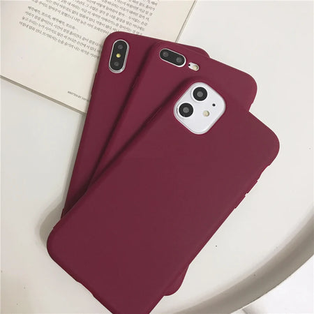 Wine Red Matte Phone Case - iPhone 12/11/13 Pro XS Max XR X 8 7 6S 6 Plus SE 2020
