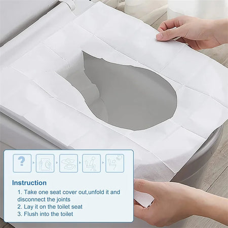 50pcs Non-Woven Disposable Toilet Seat Covers