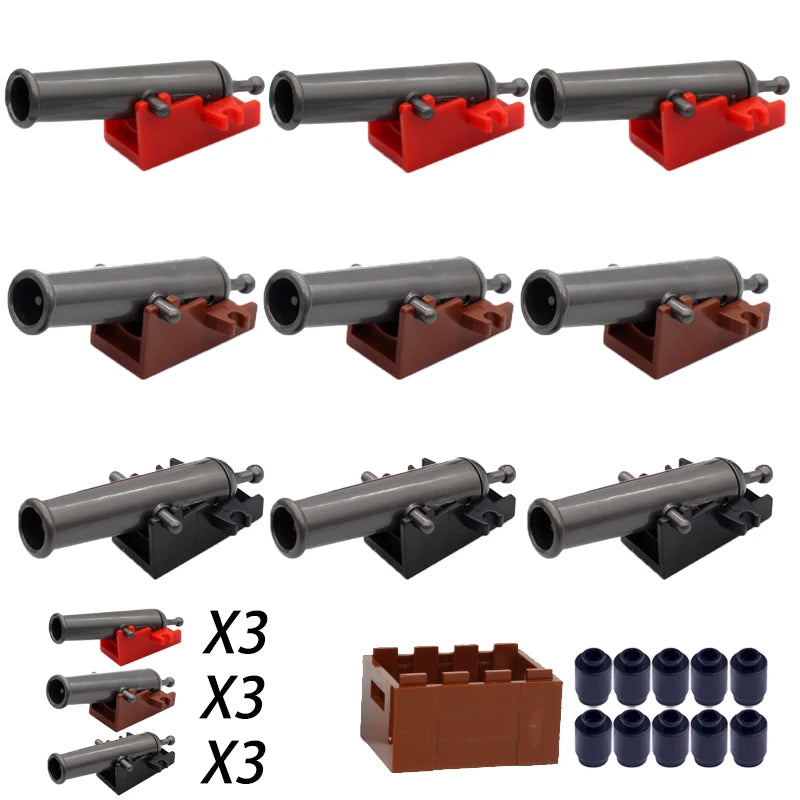 WWII Artillery Gun Carriage Building Blocks Set PJ1004-1-3