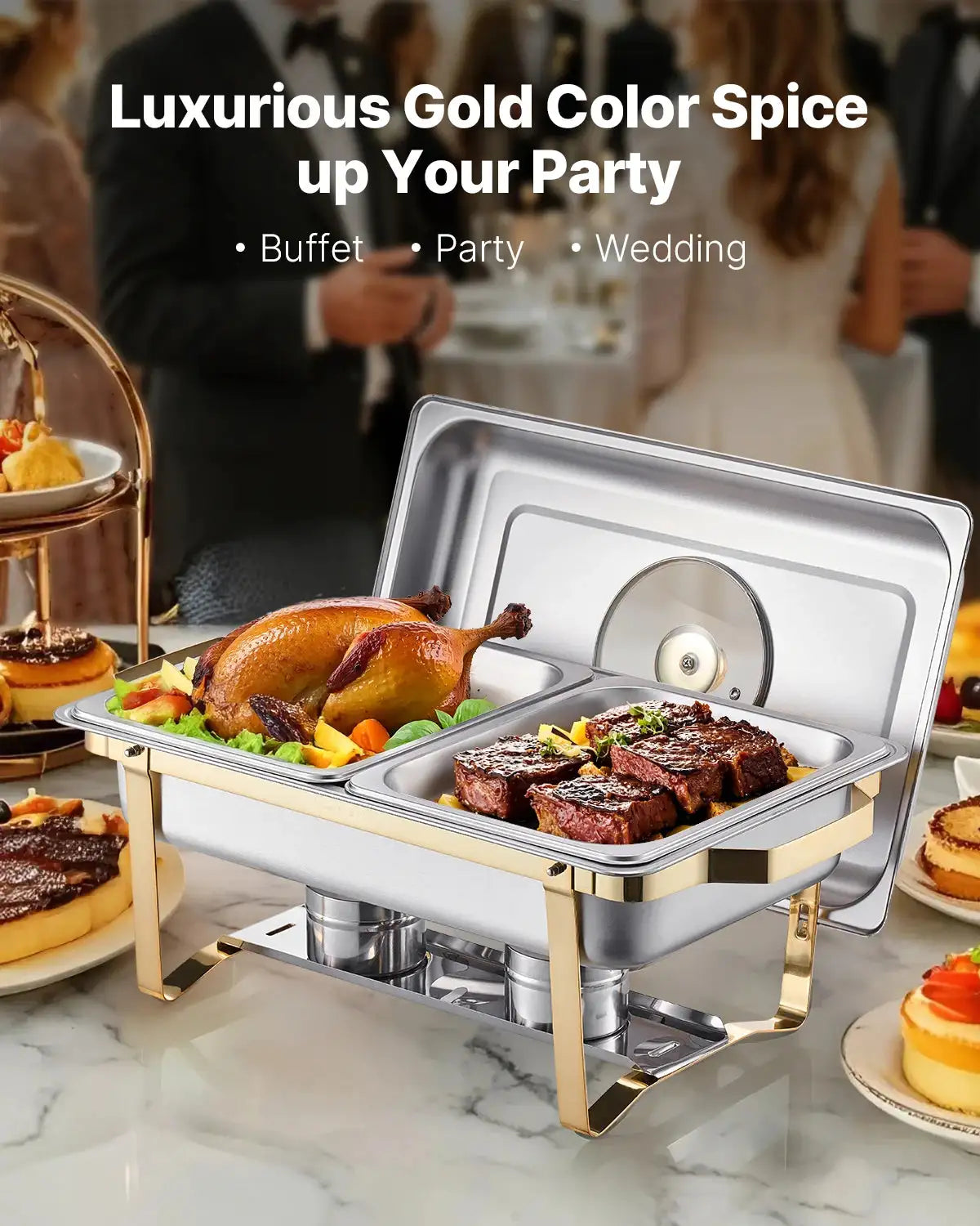 Rectangular Chafing Dish Buffet Set Half Size Pans