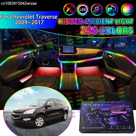 For Chevrolet Traverse 2009~2017 MK1 2010 RGB Car Interior Ambient Lights Strips Breathing Lighting Kit App Control LED strips by InterCyprus Trading Ltd
