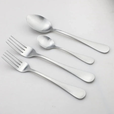 Matte Silver Cutlery Set &ndash; Eco-Friendly Stainless Steel Dinnerware