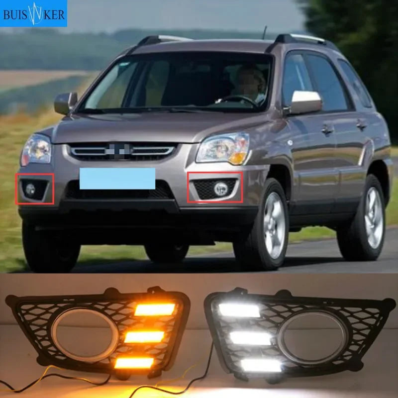 2szt LED DRL do Kia Sportage 2009 2012 Wodoodporny ABS 12V