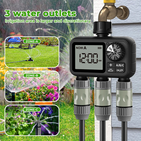 HCT-M08 Water Timer &ndash; Three Outlet Rain Delay System