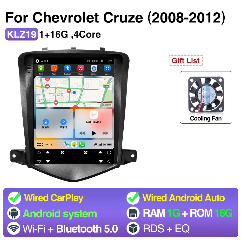 Chevrolet Cruze Car Radio 2008-2012 - CarPlay Android 1 16G