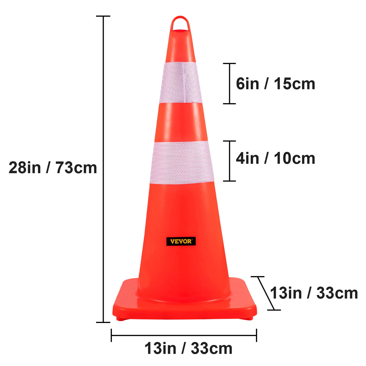 SucceBuy Safety Cones 18-36 Inches &ndash; Heavy-Duty Base System 28x13x13in 6PCs / spain