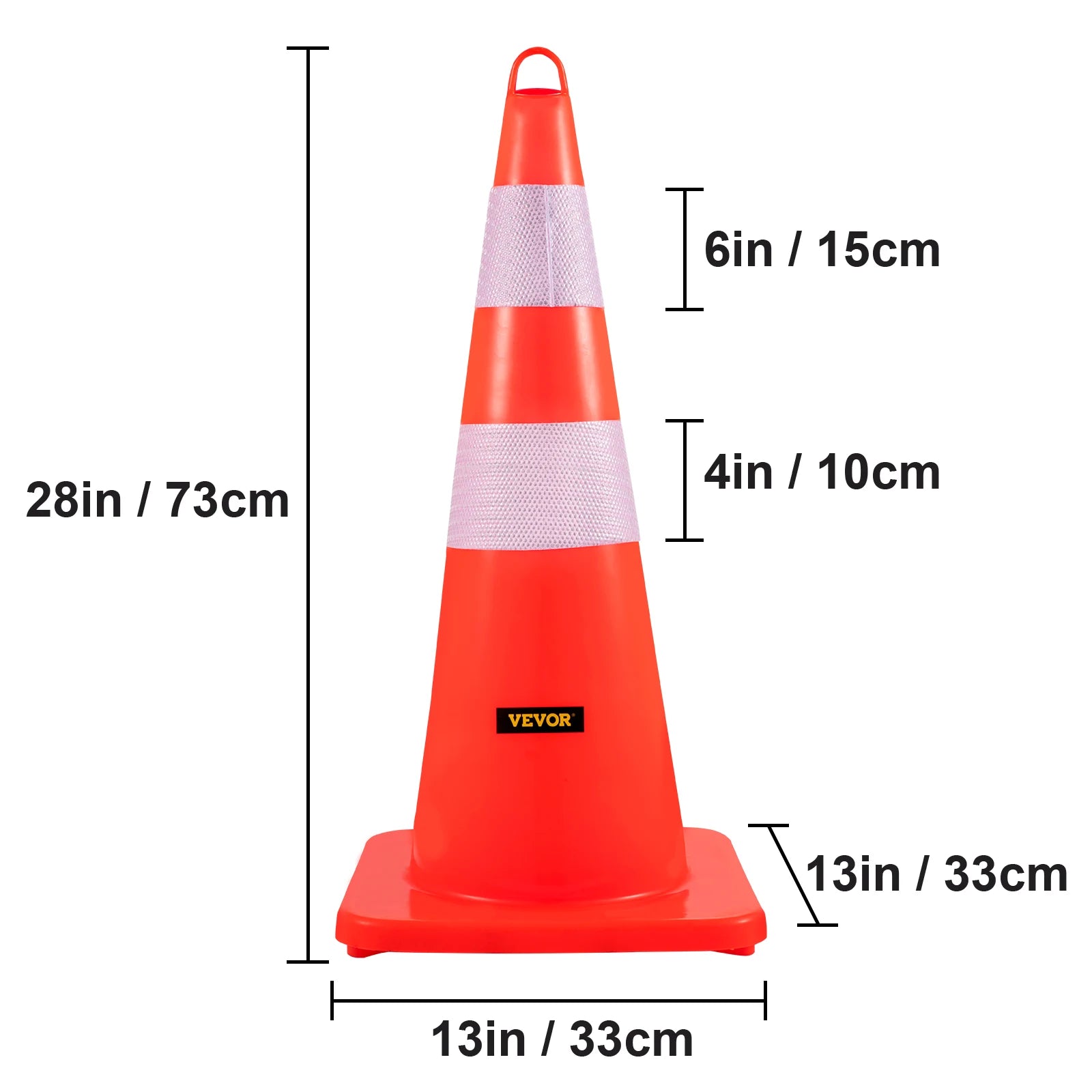 SucceBuy Safety Cones 18-36 Inches &ndash; Heavy-Duty Base System 28x13x13in 6PCs / spain