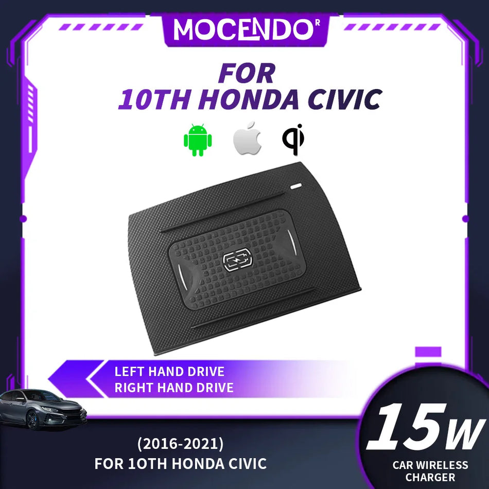 Support de téléphone de voiture sans fil 15W pour Honda Civic 2016-2021