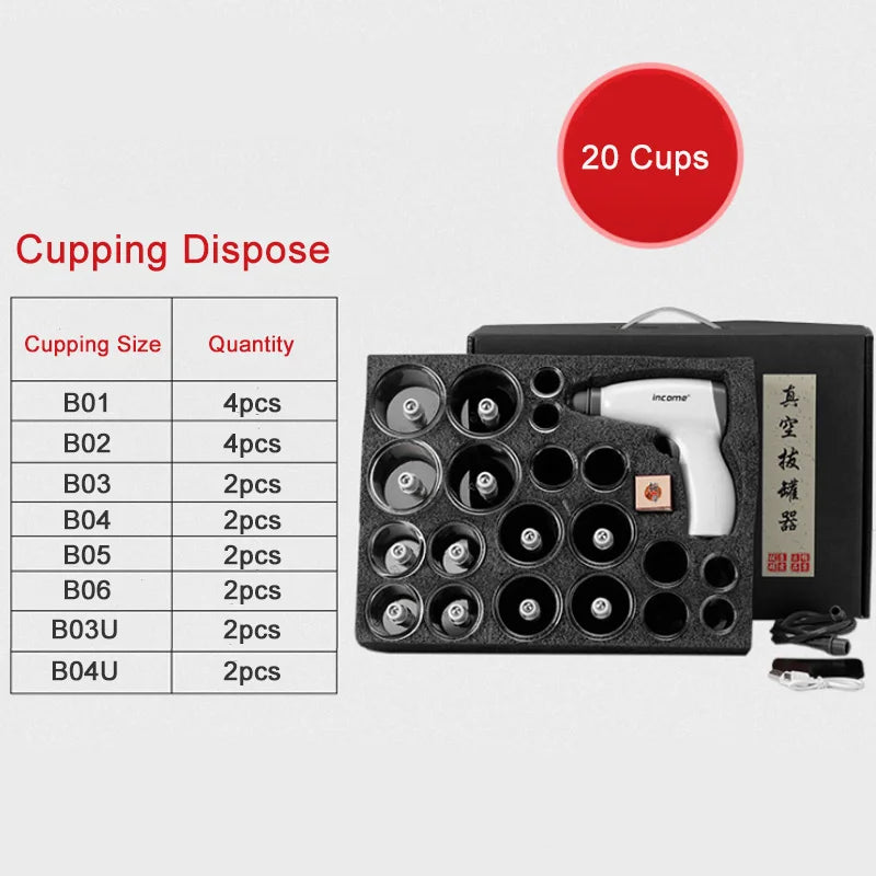 Electric Cupping Set &ndash; Vacuum Therapy Massage for Body 20 cupping