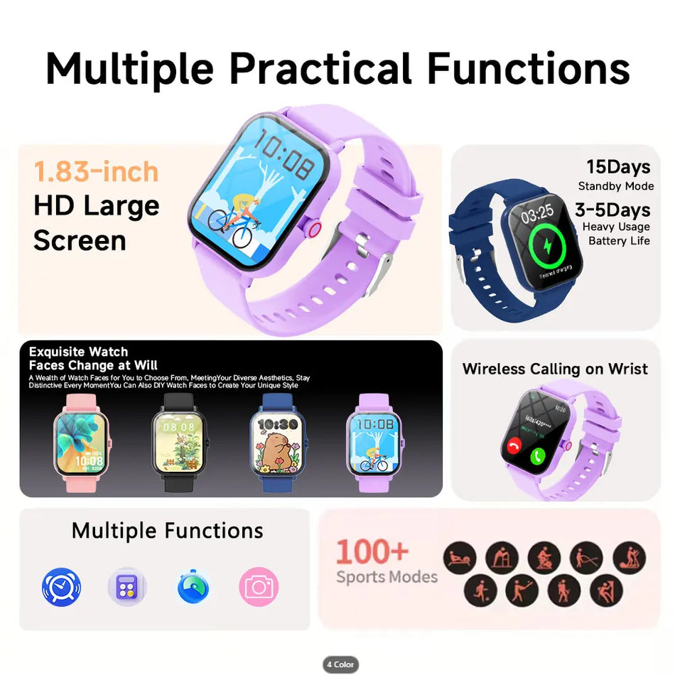 Smartwatch 1.83 Inch HD Screen, Android/iOS, Bluetooth Calling, Sleep Monitoring
