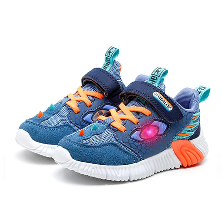 EXDINO LED Light Up Mesh Sneakers for Boys - Fun &amp; Breathable Casual Sports Shoes blue-LED / 13.5 (EU size 31)