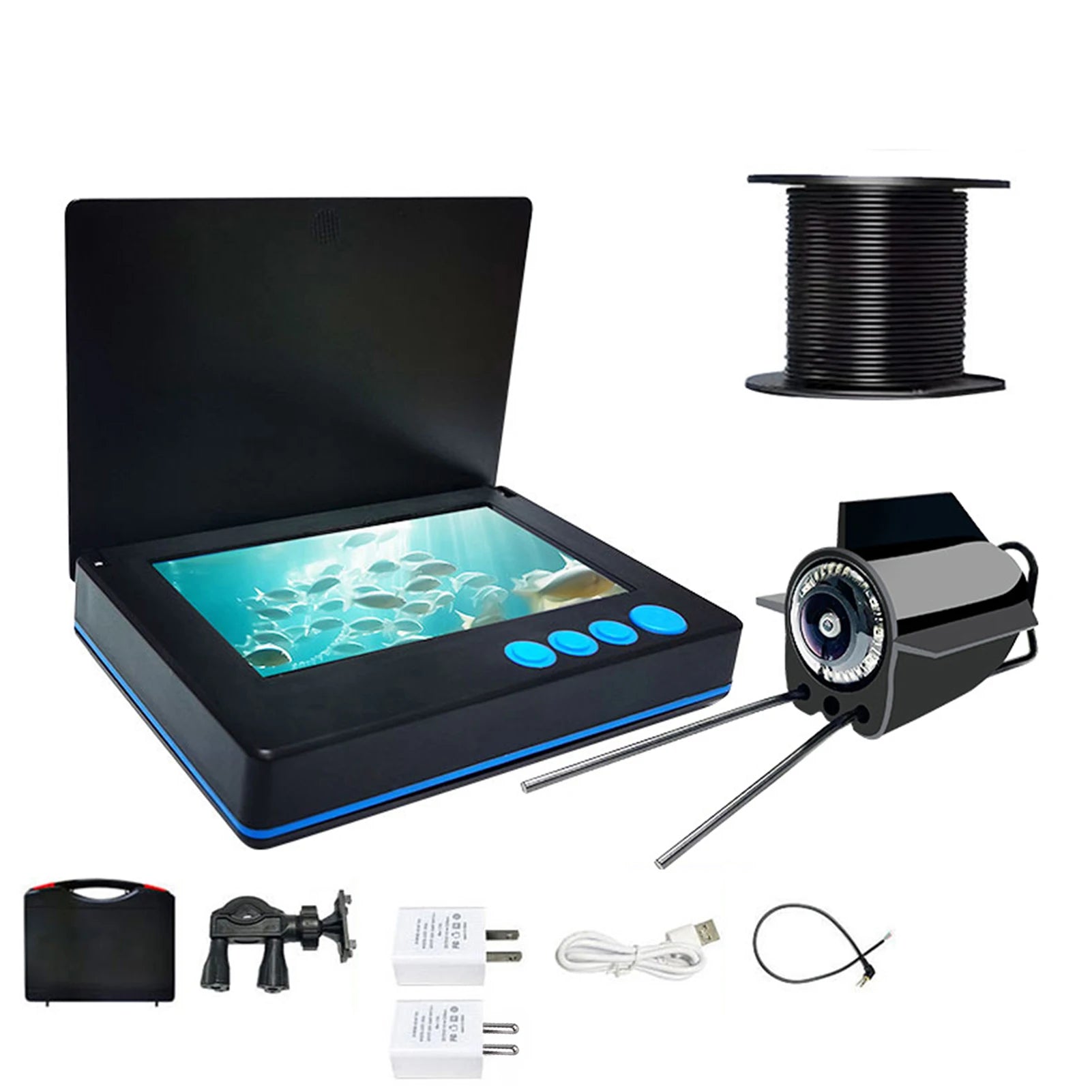 1080P Underwater Fish Finder Camera with Night Vision &amp; 4.3" Screen