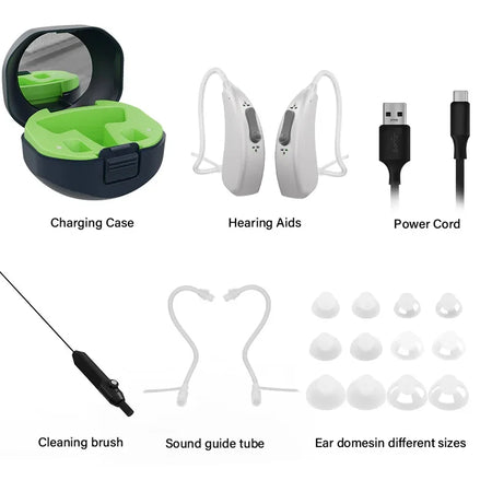 MUOXI Bluetooth Rechargeable Hearing Aids with 30 Channels and Magnetic Charging
