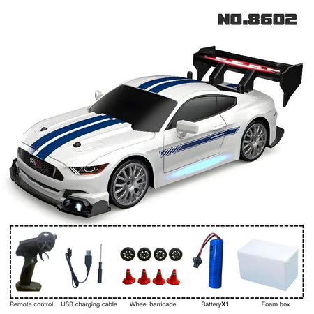 1:24 PYLRCC Mustang 4WD Remote Control Drift Racing Car 8602 A
