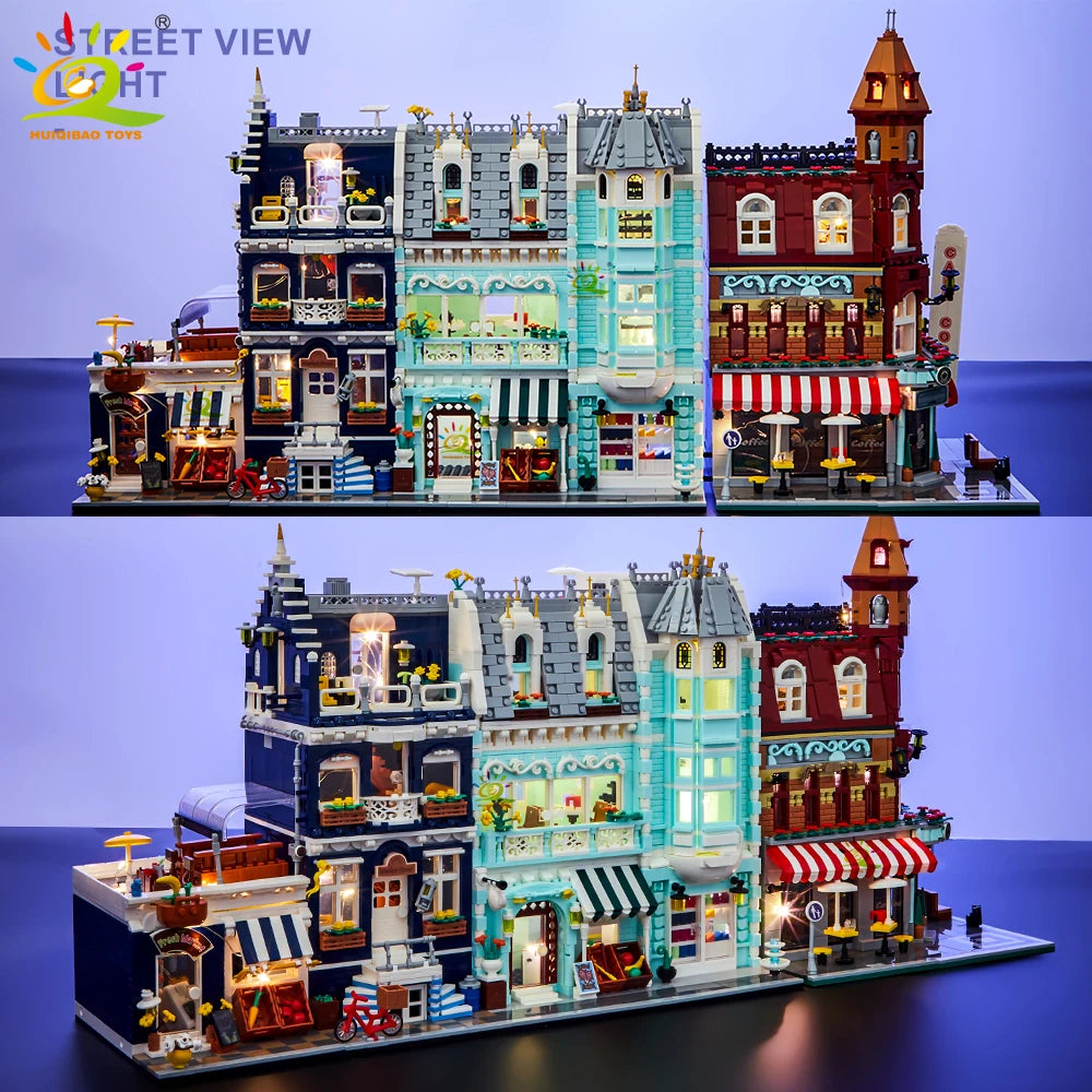 HUIQIBAO MOC City Corner Coffee Shop Blocks &ndash; Fun Build