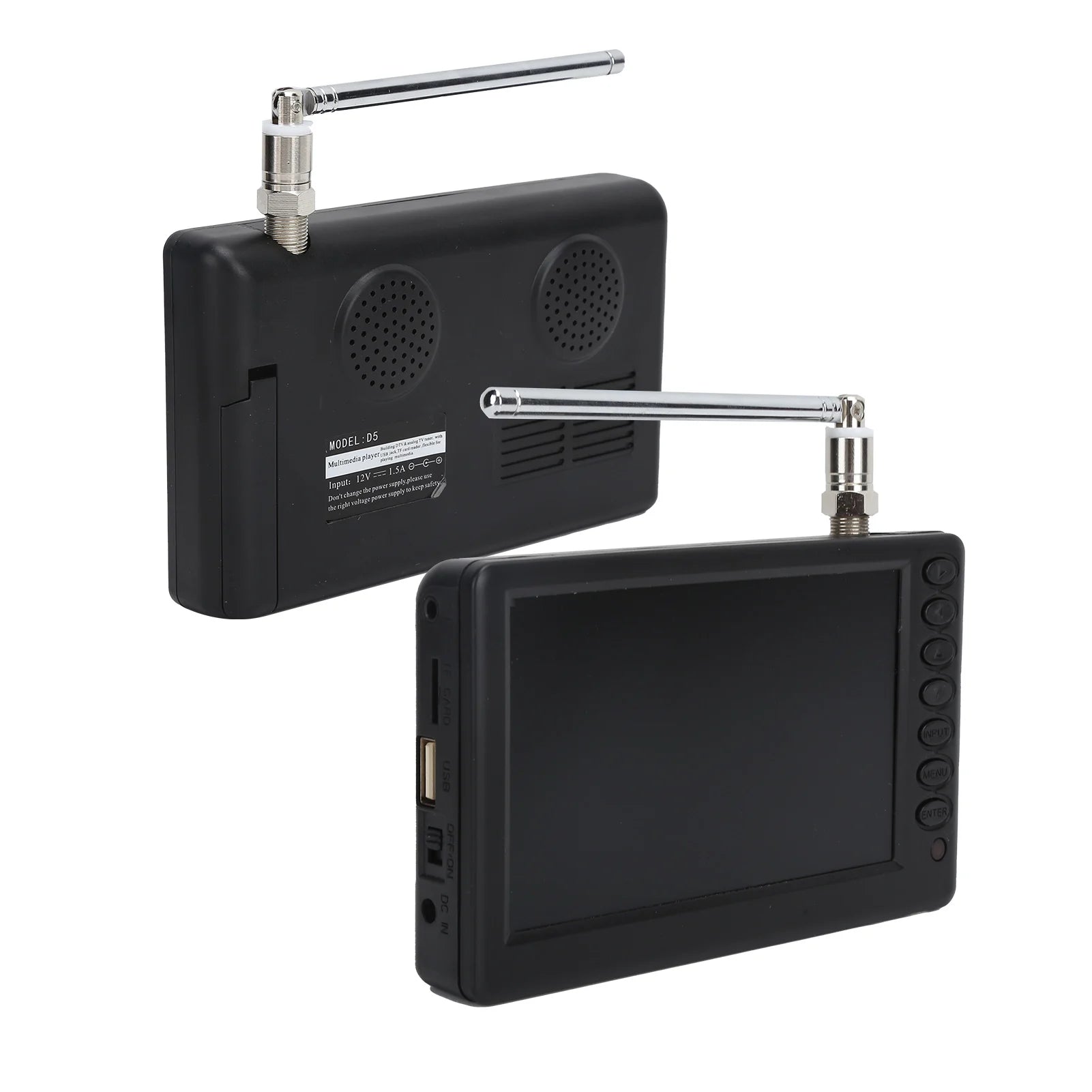 Portable 5 Inch Digital TV for Car, Camping, and Kitchen