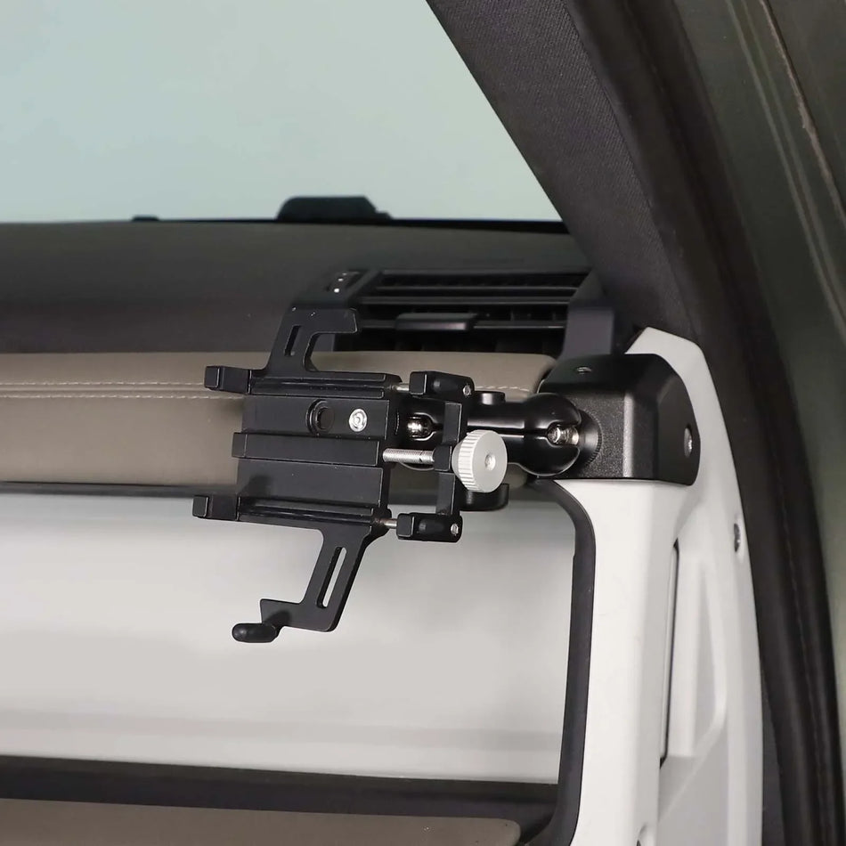 Rifinitura supporto telefono in alluminio per bocchetta Land Rover Defender 110